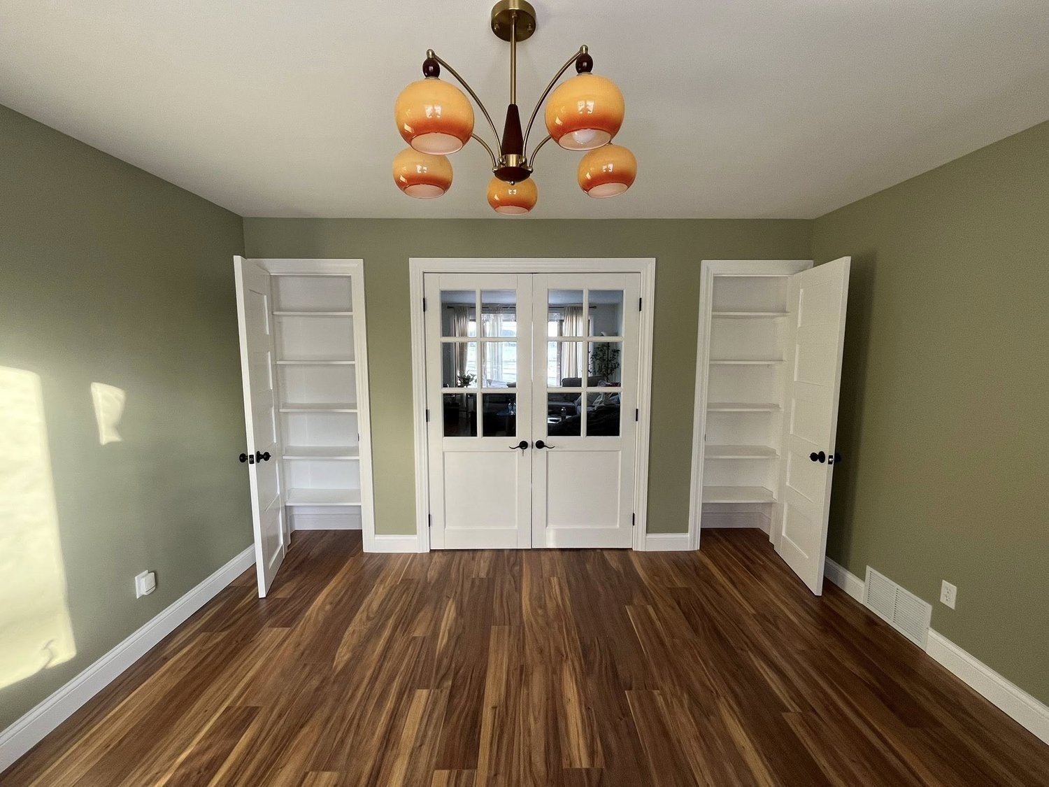 French doors and new plank flooring