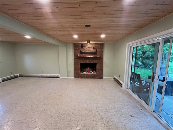 Fireplace and sliding door