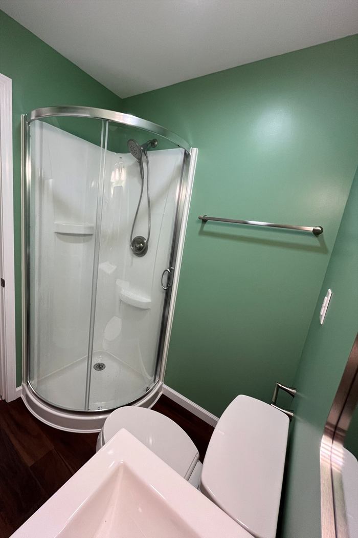 Shower enclosure and green walls