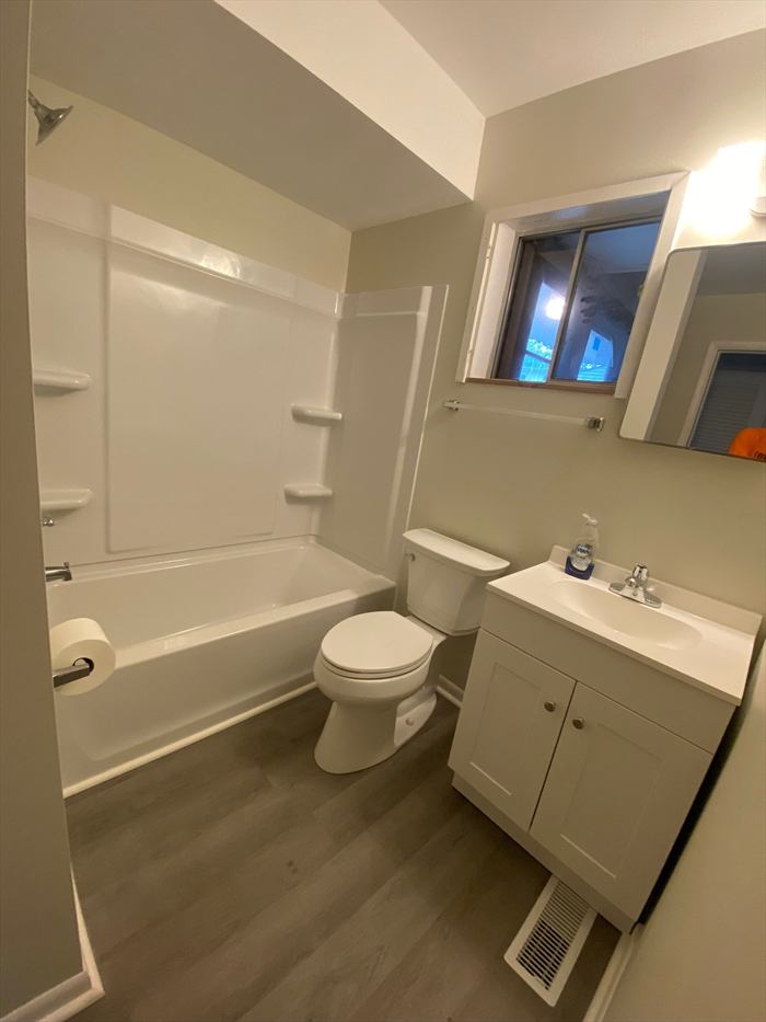 Tub, vanity and fresh paint