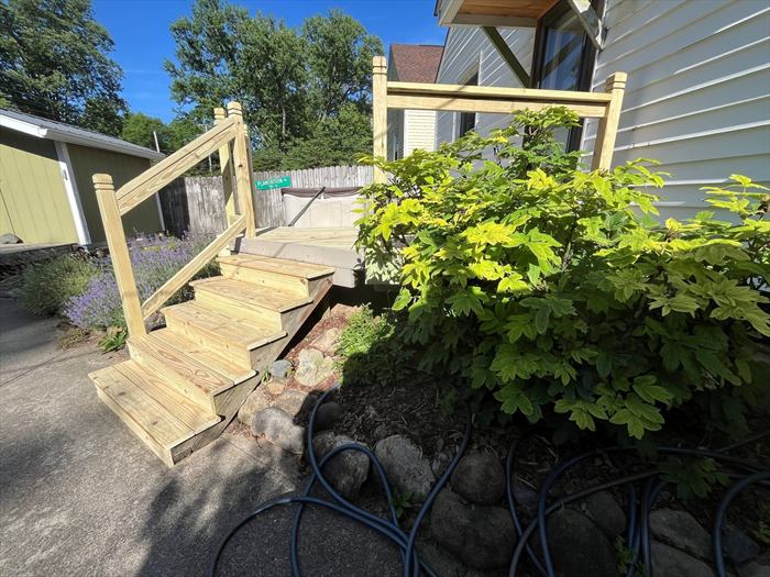 Steps down through the garden